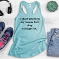 thumbnail image 2 of I Childproofed My House But They Still Get In Tank Top, Ladies Racerback Tank Top, Sarcastic Sassy Mom Tank, Cancun, Medium, 2 of 3