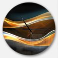 thumbnail image 1 of DesignArt 3D Gold Waves in Black Large Wall Clock, 1 of 2