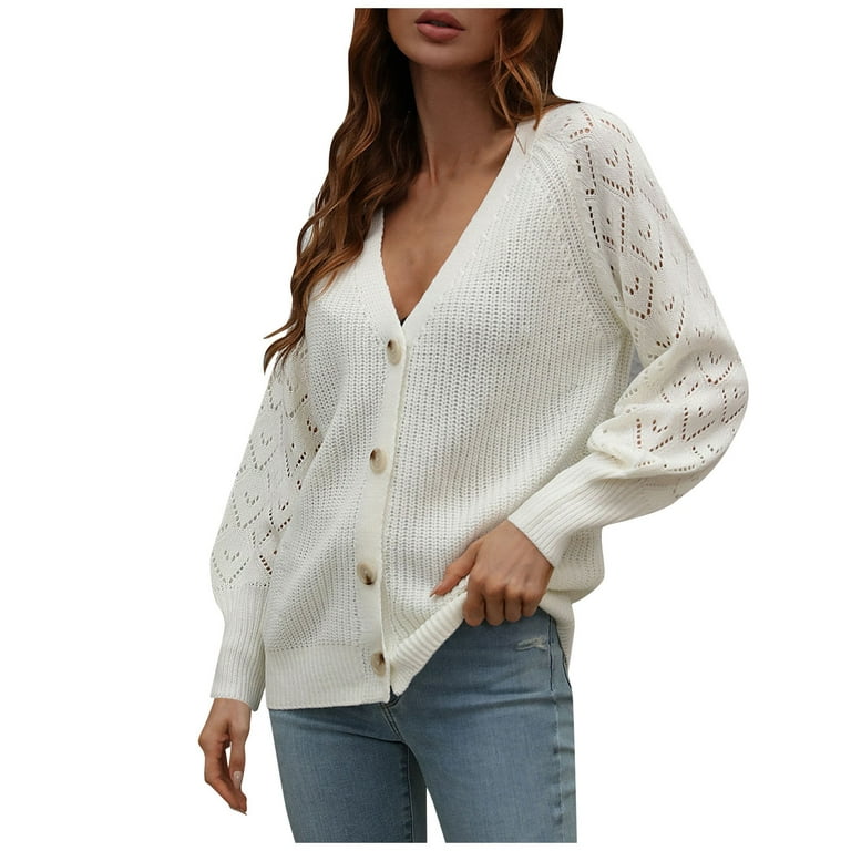 Fall Outfits, Cardigan Sweaters For Women Ropa De Invierno Para Mujer 2022  Cheap Women's Autumn And Winter Button Solid Color Knitted Cardigan Long  Sleeve Sweater Knit Cardigan (XL, White) TBKOMH 