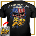 thumbnail image 3 of Motorcycle Personalized T-shirt, Biker custom photo t-shirt, funny t-shirt gift for bikers Print on the back, American Biker T-shirt (BK171-Biker), 3 of 5