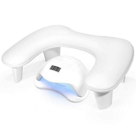 Arm Rest for Nails Tech Shaped Manicure Nail Hand Rest Pillow Cushion, Big Microfiber Nail Arm Rest Stand White,1x Arm Rest,White