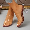 thumbnail image 6 of Purcolt Heeled Sandals for Women Chunky Block Mid Heels Square Open Toe Slippers with Claer Strap Comfortable Slip On Dress Heels, 6 of 9