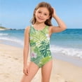 thumbnail image 5 of Grblisyd Girls One-Piece Swimsuit Cute Bathing Suit Racerback Keyhole Crew Neck Athletic Swimwear 2-13Y, 5 of 6
