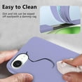 thumbnail image 3 of Compatible with iPhone 16e Case with Ring Kickstand Green, Phone Case for iPhone 16e Silicone Liquid with Soft Microfiber Lining Slim Shockproof Protective Cover (Purple), 3 of 14