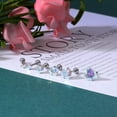 thumbnail image 3 of ZS 4 Pairs Heart Crystal Stud Earrings 316L Stainless Steel Ear Helix Conch Cartilage Piercing, 3 of 7