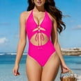 thumbnail image 4 of Bxsruta Women‘s One-Piece Swimwear with Removable Pads Adjustable Drawstring & Side Ties Tummy Control Swimsuit Polyester Beach泳装, 4 of 8