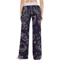 thumbnail image 4 of Women's Pajama Pants Cat Astronaut Comfy Stretch Sleepwear Womens Wide Leg Pants Casual Loose Yoga Sweatpants Comfy Lounge Pajama, Large, 4 of 7