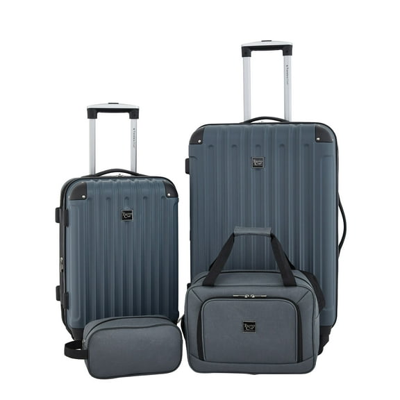 Travelers Club 4-Piece Hard Side Luggage Set with Spinner Wheels - Dark Slate Gray