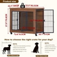 thumbnail image 2 of Peispie 32.5" Dog Crate Furniture with Wheels for Small Dogs, Heavy Duty Dog Kennel Indoor with 2 Doors, Wooden Pet Cage End Table, Sturdy Metal Dog Cage for Anxiety Dog, Walnut, 2 of 8