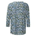 thumbnail image 4 of Jsaierl 3/4 Sleeve Womens Tops Casual Round Neck Shirts Retro Graphic Petite Blouses Work Loose Fit Tunic Top S-2XL, 4 of 7