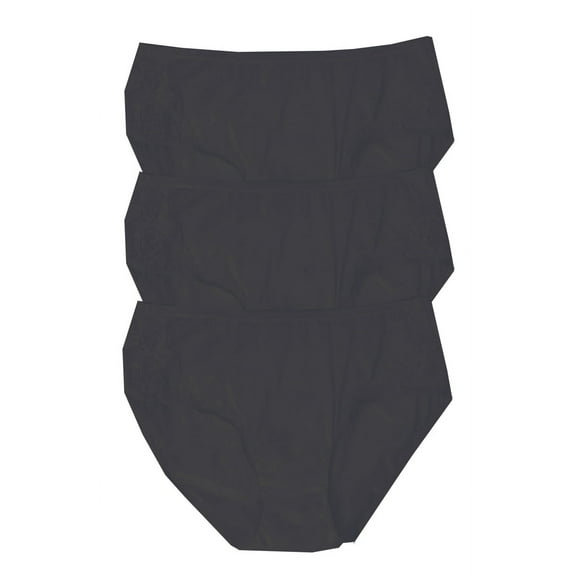 Velrose Lingerie Shadowline Nylon Hipster Panty with Lace, 3-Pack 11182/11182X-3PK