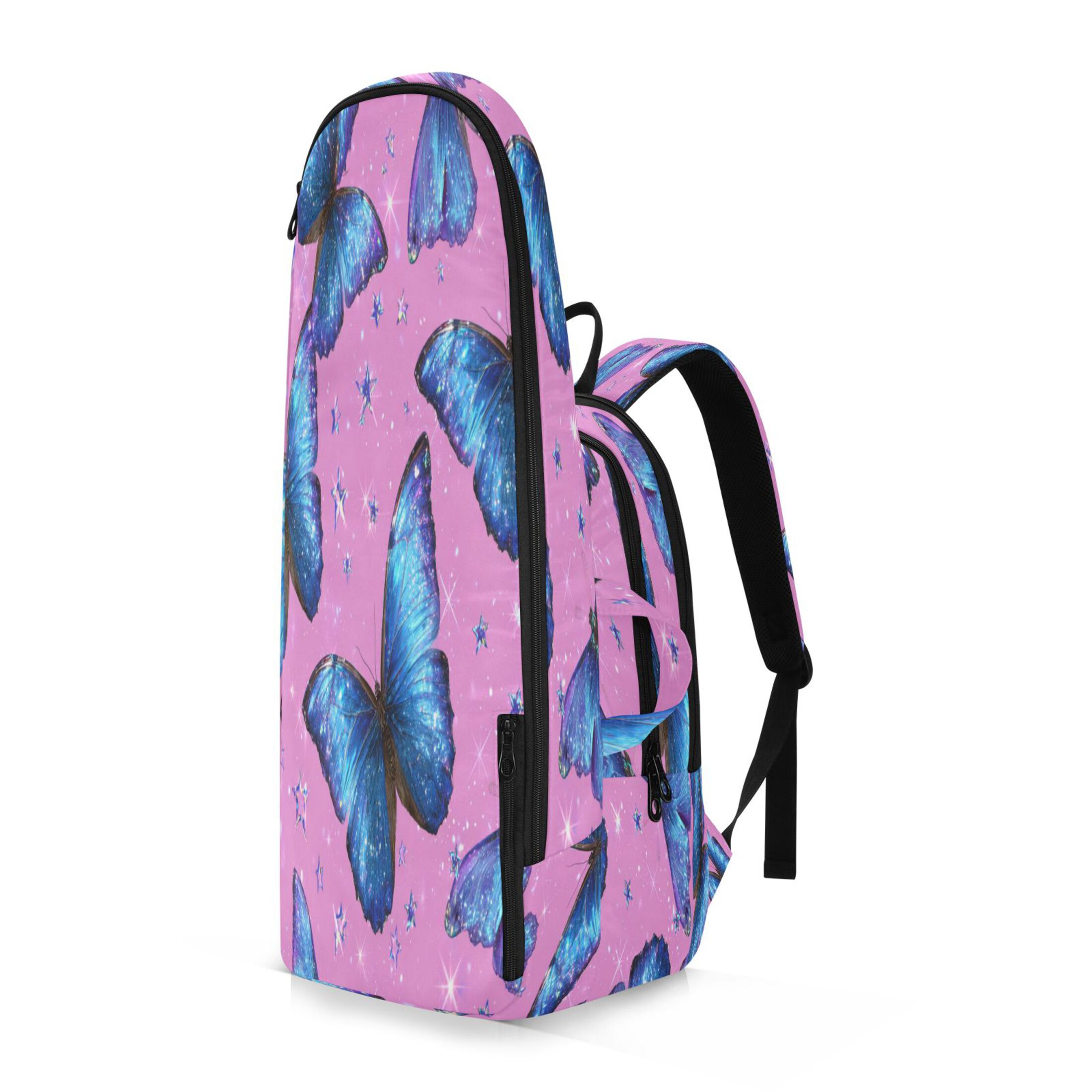2 Racquet Holder Tennis Backpack Tennis Racket Covers Gym Bags Blue Morpho Butterflies