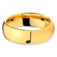 thumbnail image 2 of Tungsten Quarter Note Music Band Ring 7mm Men Women Comfort Fit 18k Yellow Gold Dome Polished, 2 of 4
