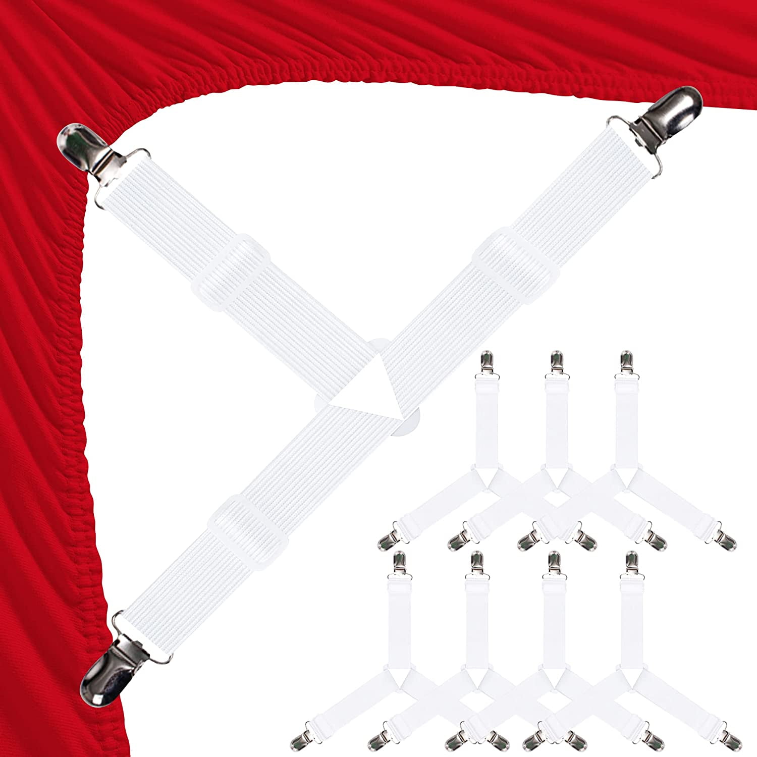 Arwibon Bed Sheet Straps Set 8 pcs Black Sheet Holders for Corners