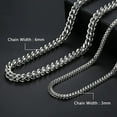 thumbnail image 6 of FIBO STEEL 3-6mm Curb Chain Necklace for Men Stainless Steel Biker Punk Style 18-30 inches Silver,Black,Gold 24.0 Inches Stainless steel, 3mm width, 6 of 6