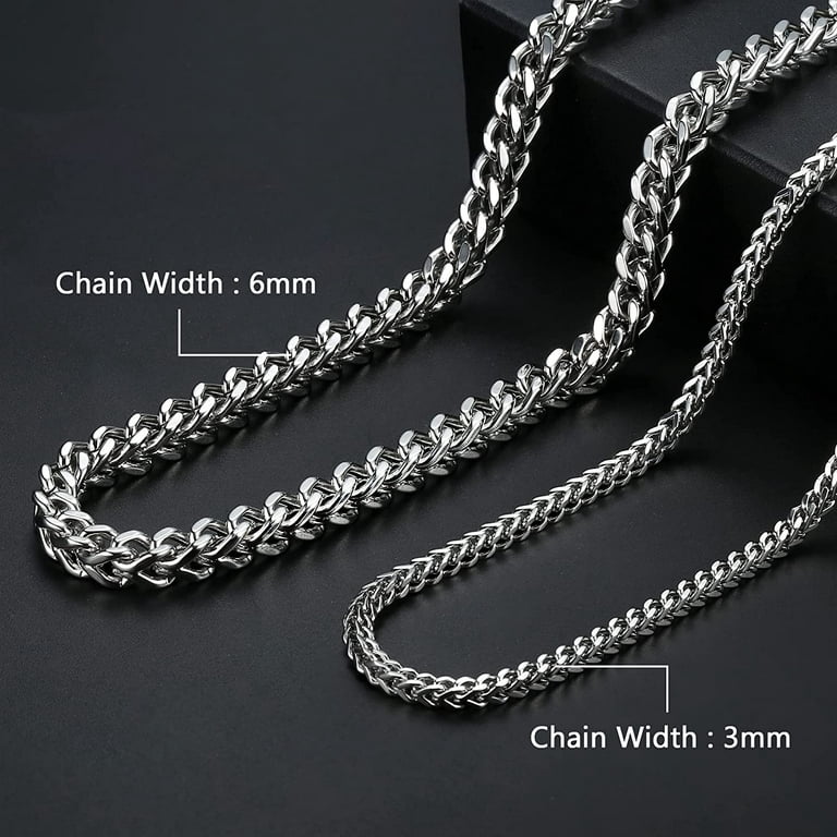Men's Franco Chain Stainless Steel Necklace BEST QUALITY! 18-30 3-8mm  HEAVY!