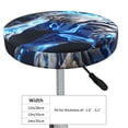 thumbnail image 4 of Honeii Futuristic Blue Light White Tiger Bar Stool Covers – Perfect Fit for 12" to 14" Round Stools, Crease-Resistant, Stretchy, Washable & Dustproof Seat Slipcovers-12 inch, 4 of 7
