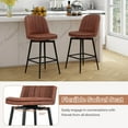 thumbnail image 5 of Costway 27 Inch Swivel Bar Stool Set of 2 with Padded Seat Metal Legs & Footrest, 5 of 9
