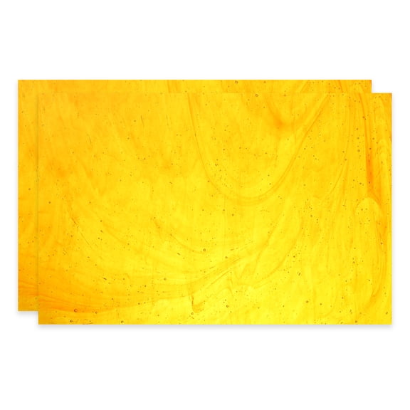8 x 12 Inch Transparent Stained Glass Sheets, 2 Sheets Mosaic Glass Variety Pack Tiles for Art Supplies Crafts Projects, Orange