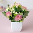 thumbnail image 3 of Dengjunhu Artificial Potted Flowers, Fake Plant Small Potted Plants, Artificial Small Flower in Pot for Home Office, Dining Room Farmhouse Table Centerpieces Decoration, 3 of 7