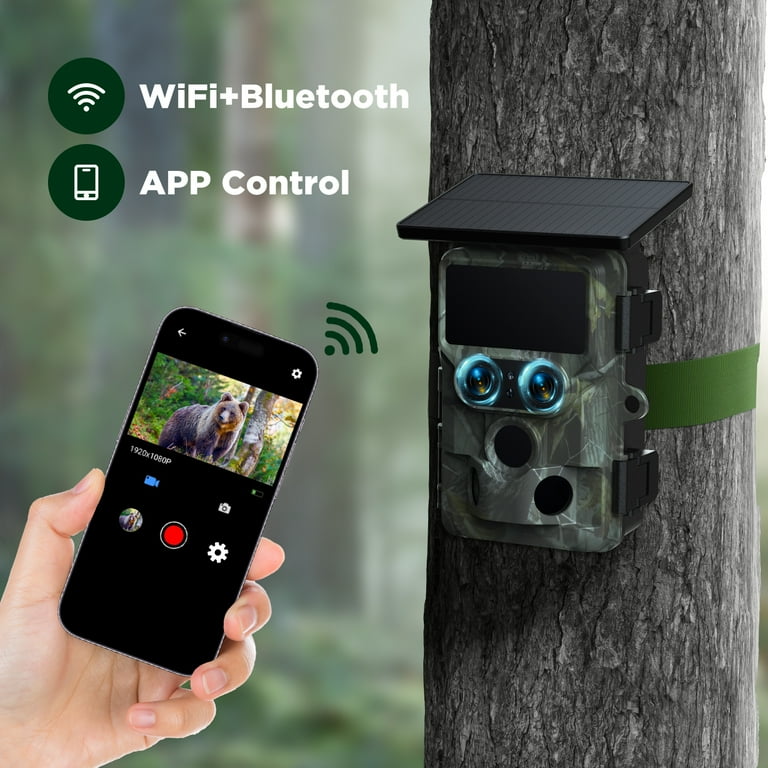 無料配達 Campark Night 30FPS Powered, Solar Camera, Trail WiFi UHD 4K 防犯カメラ