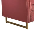 thumbnail image 5 of Lenox Pink Velvet Sofa Brass Legs Square Arm, 5 of 8