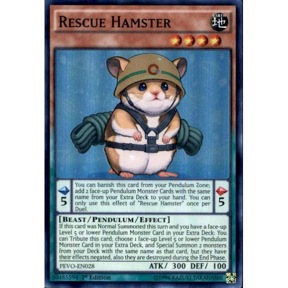 YuGiOh Pendulum Evolution Super Rare Rescue Hamster PEVO-EN028