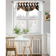 thumbnail image 3 of Black Girl African Tie Up Valances Curtain, Adjustable Kitchen Elegant Women Abstract Orange Geometric Tribal Valances for Windows Decor, Rod Pocket Short Curtains Set for Bedroom/Bathroom, 54"x18", 3 of 8