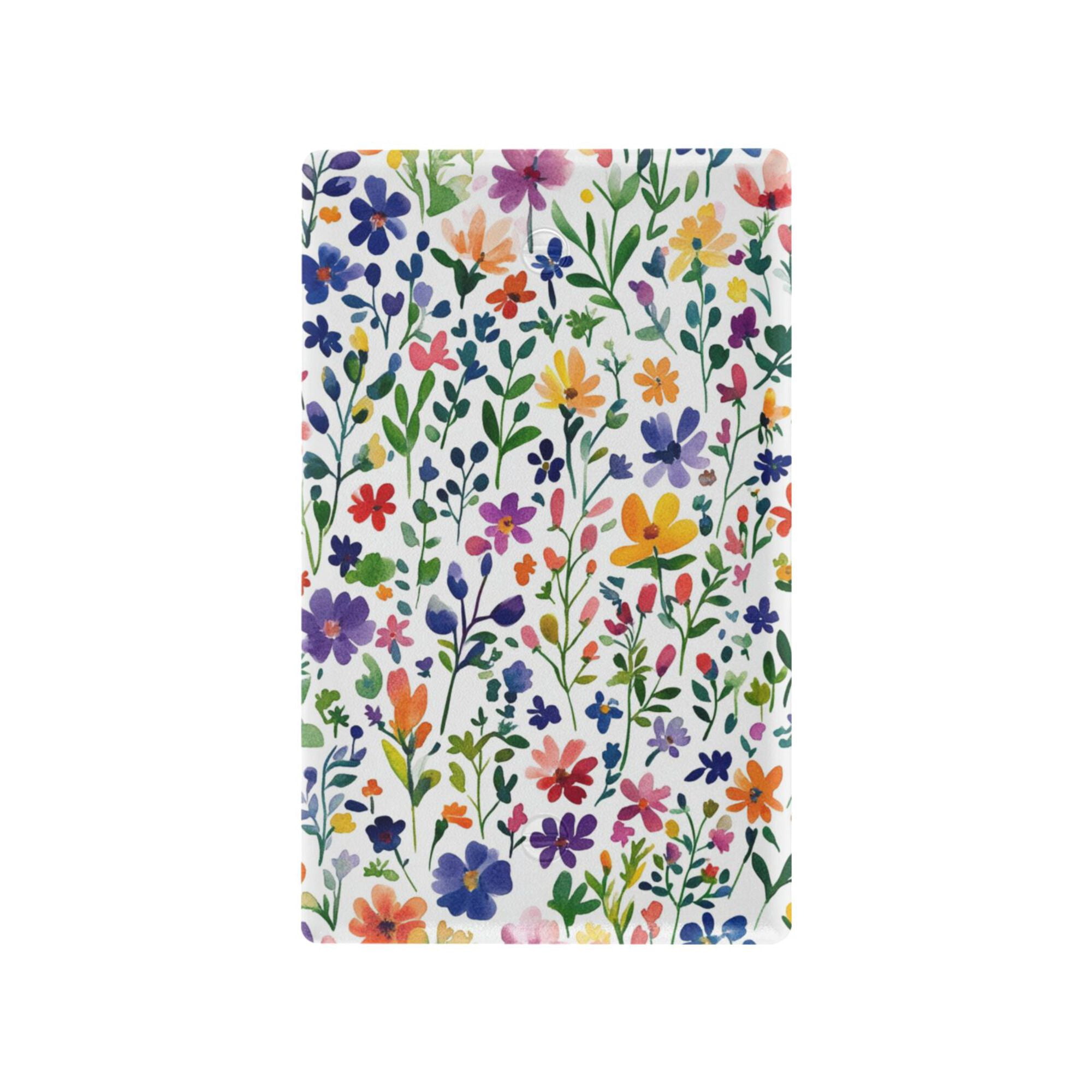 Yayeee Blank Wall Plate Cover 1-Gang 4.5"x2.7" Home Unused Decorative Outlet, Green Wildflower Pattern