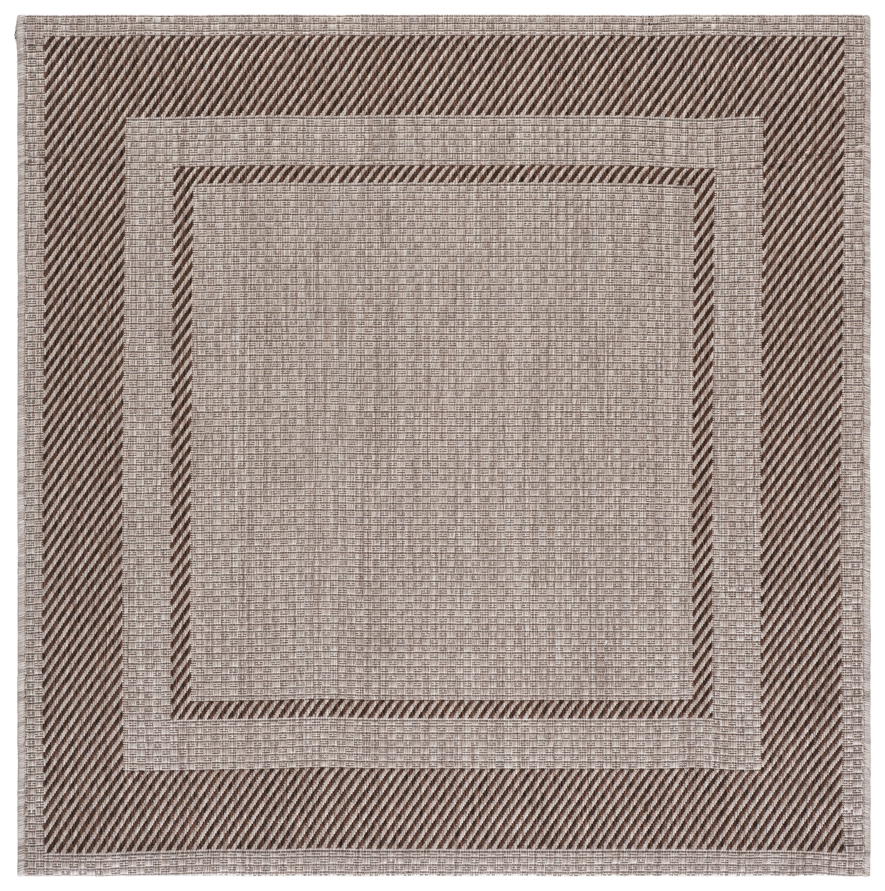 Safavieh Courtyard Agnes Bordered Indoor/Outdoor Area Rug, Beige/Brown, 5'3" x 5'3" Square