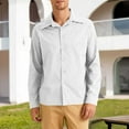 thumbnail image 2 of Yaltungu Button down Shirts for Men Long Sleeve Loose Fitting Lightweight Work Casual Office Tops with Pocket, 2 of 3