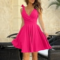 thumbnail image 2 of Alkepwun Women Corset Mini Dress Sleeveless Backless Bow Tie Strap Party Dress Dresses V Neck Sexy A-line Mini Party Club Dress, 2 of 7