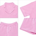thumbnail image 3 of GEX 100% Cotton Pajamas for Women 2 Piece PJ Set Short Sleeve Button-Down Soft Knit Summer Sleepwear Loungewear S-XXL, 3 of 7