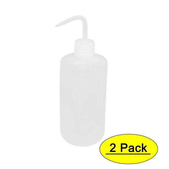 Unique Bargains Right Angle Bent Tip Plastic Liquid Storage Squeeze Bottle Dispenser 500mL 2pcs