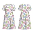 thumbnail image 5 of Defioc Pastel Christmas Cookies Pattern Womens Summer Dresses Short Sleeve Sundress 2025 Beach Vacation Dresses with Pockets -Medium, 5 of 6
