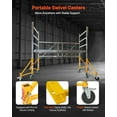 thumbnail image 5 of VEVOR 4-Pack Scaffold Outriggers, 1000 lbs Total Load Capacity Baker-Style Scaffolding Accessory with Swivel Casters, Carbon Steel Scaffold Wheel System with Rust Proof Galvanized Surface, Yellow, 5 of 9