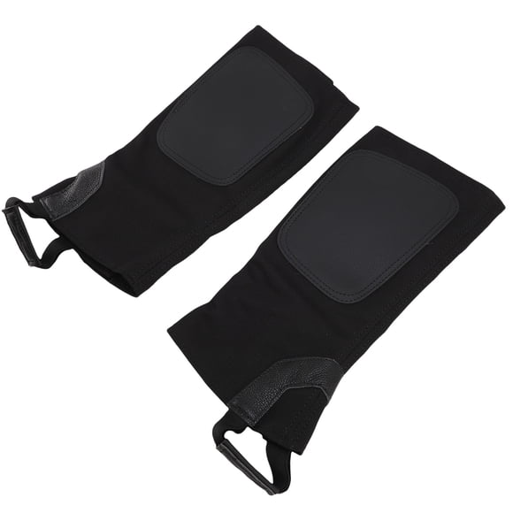 2PCS Equestrian Half Chap, 3D Cutting Leather Canvas Gaiter Slip on Stirrup Strap for Horse Riding Training