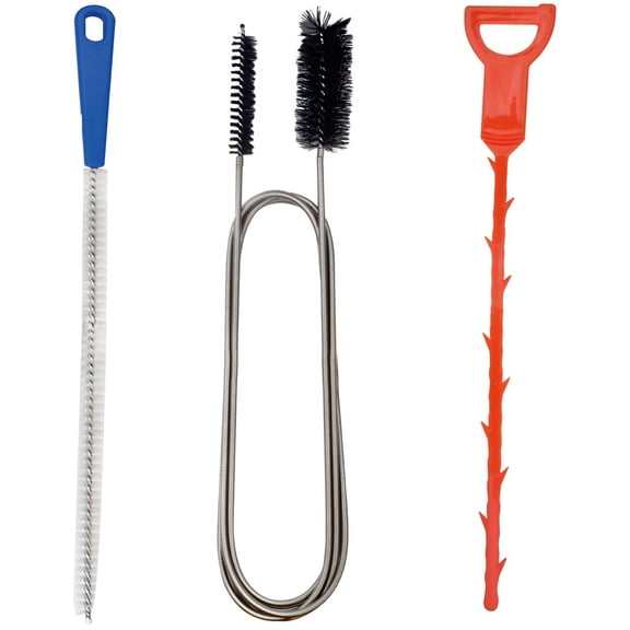 CPAP Tube Cleaning Brush Stainless Double-Ended Bent Pipe Cleaner Long Brushes Flexible Tub Handle Brush Drain Hair Clog Remover Tool for Hose Aquarium Kitchen Sink Bathroom
