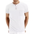 thumbnail image 1 of Playera Henley Casual Para Hombre Manga Corta Con Bolsillos, 1 of 6