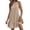 Khaki, variant on Womens Summer Dresses Tie Back Crew Neck Sleeveless Tank Mini Dress Ruffle Hem Flowy Beach Sundresses, L
