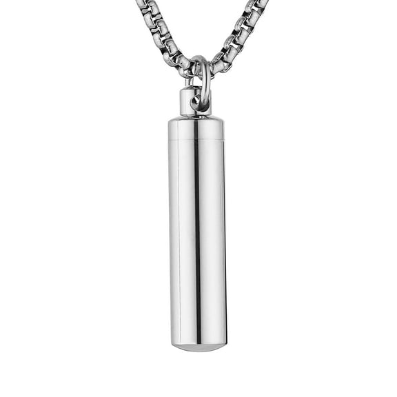 HZMAN Urn Necklace for Ashes High Polished Stainless Steel Gold Cremation Memorial Cylinder Pendant Necklace Jewelry Gift