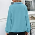 thumbnail image 5 of BiZtdJrK Polar Fleece Sweatshirts for Women Casual Button V Neck Pullover Fashion Colorblock Long Sleeve Tops Fall Winter Clothes Todays Sale Blue S, 5 of 8