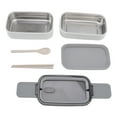 thumbnail image 4 of Bento Box With Chopsticks And Spoon Double Layers Lunch Container 304 Stainless Steel Added Water Insulation Lunch Box Sealed  Keeping Box For Adult Work, 4 of 8