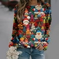 thumbnail image 2 of Jinhomg Santa Claus Sweatshirt for Women Trendy Christmas Graphic Pullovers Casual Comfy Long Sleeve Crewneck Tops Xmas Holiday Gift Multicolor XL, 2 of 8