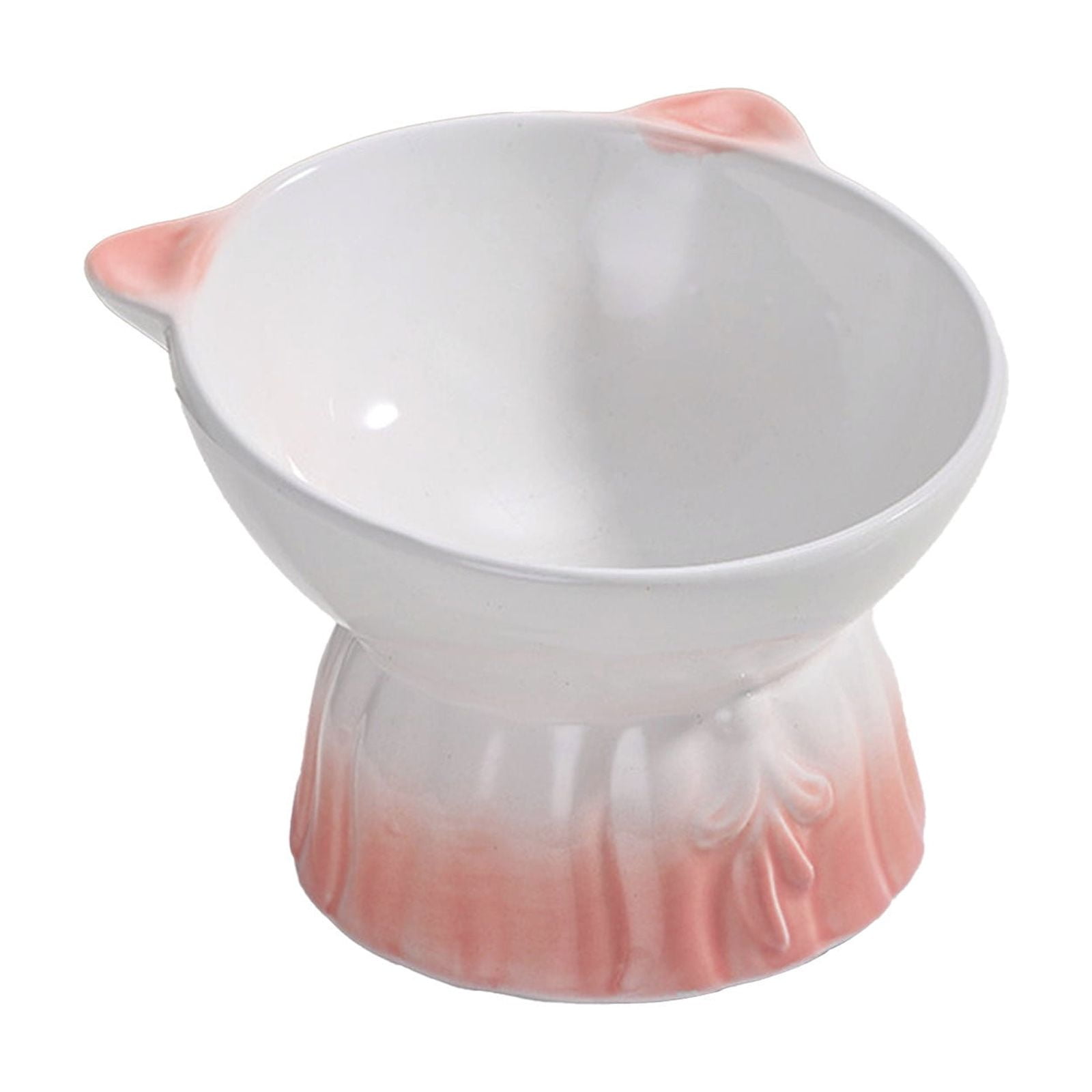 Elevated Ceramic Cat Bowl, Raised Neck-Protective Whisker-Friendly Non-Tipping Pet Food Water Bowl for Cats (1 Piece)