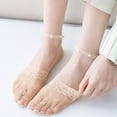 thumbnail image 3 of MSJUHEG No Show Socks Womens,Lace Socks,Womens Socks,Footies Socks for Women,Flat Socks,Ballerina Socks Solid Non Slip Socks Lace Splice Socks Boat Socks Beige One Size, 3 of 7