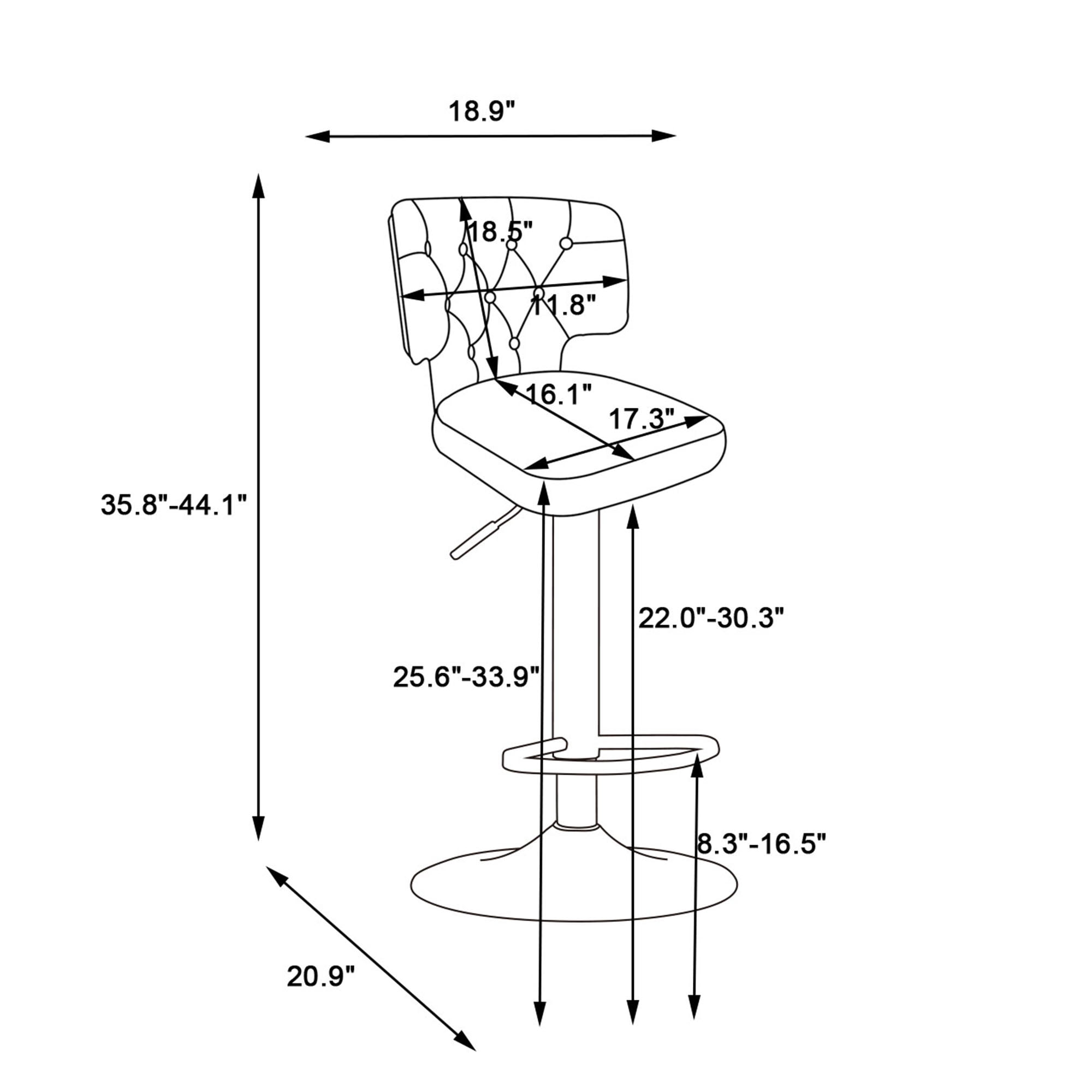 Kadyn Set of 2 Adjustable Swivel Bar Stools Chair with Back& Footrest for Home, Emerald