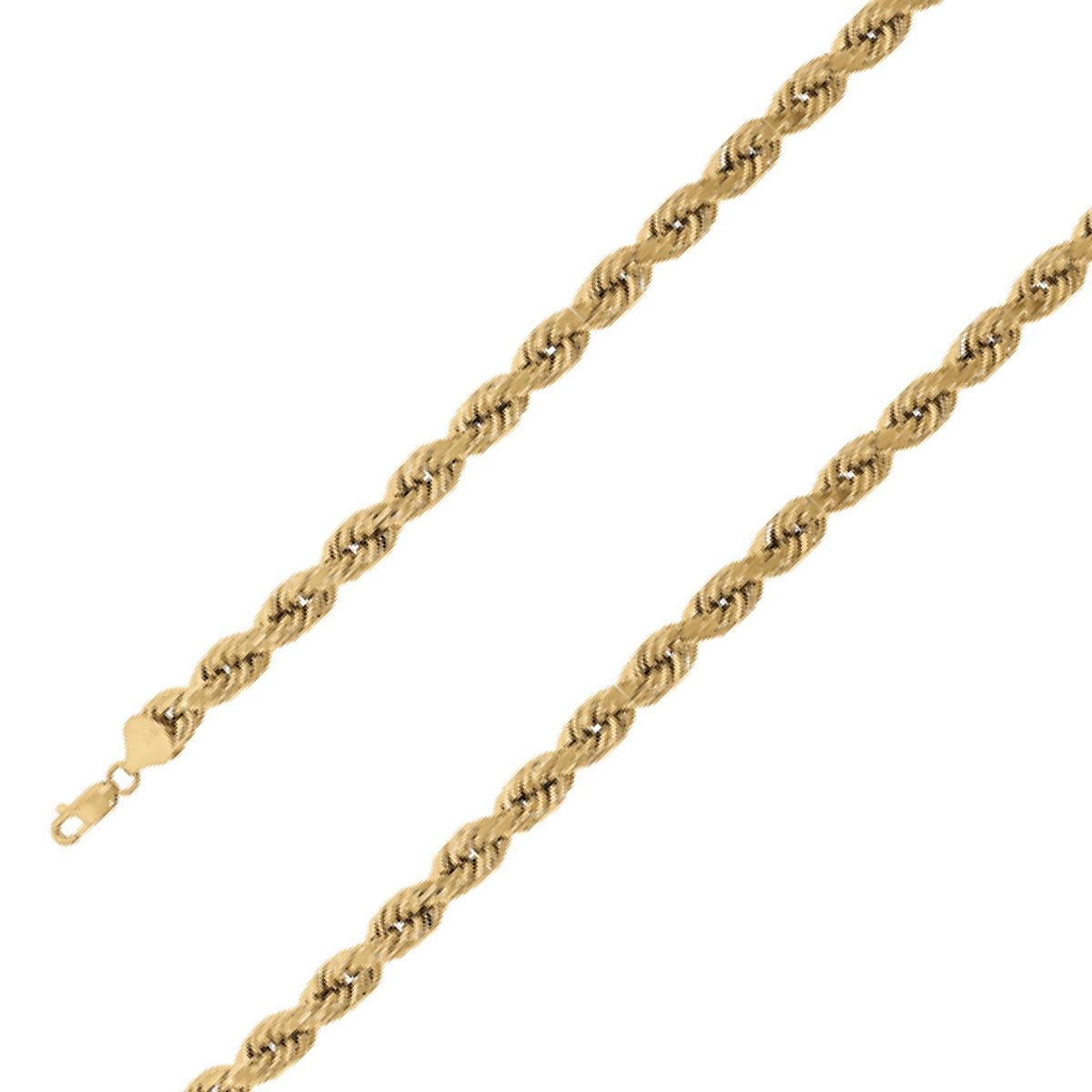 10k Yellow Gold Mens 7MM Hollow Rope 