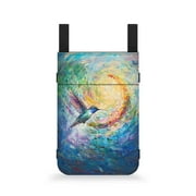 COEQINE Hummingbird Crutch Bag Oil Paint Accessory Crutch Carryon Pouch Forearm Crutch Bag Pouch with Key and Wallet Mobility Cane Pouch for Crutches Walker Wheelchairs