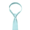thumbnail image 3 of Xfvqtps Tie for Men Pre-Tied Classic Neckties Soild Color 3.15" for Formal Dress Business Light Blue, 3 of 6